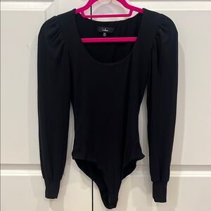 Lulu's Black Long Sleeve Bodysuit